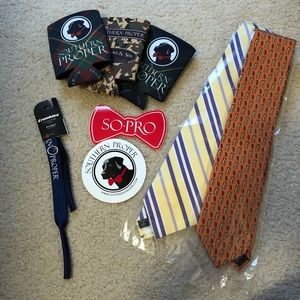 Southern Proper Neck Tie, Croakie, Koozie gift set